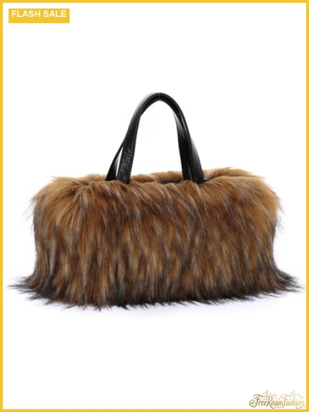 Faux Fur Tote Bag for Women - Lightweight Y2K Winter Purse with Zipper Pocket